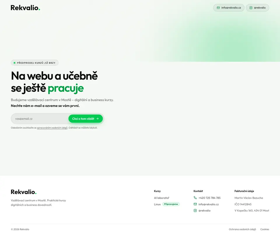Náhled webu Rekvalio