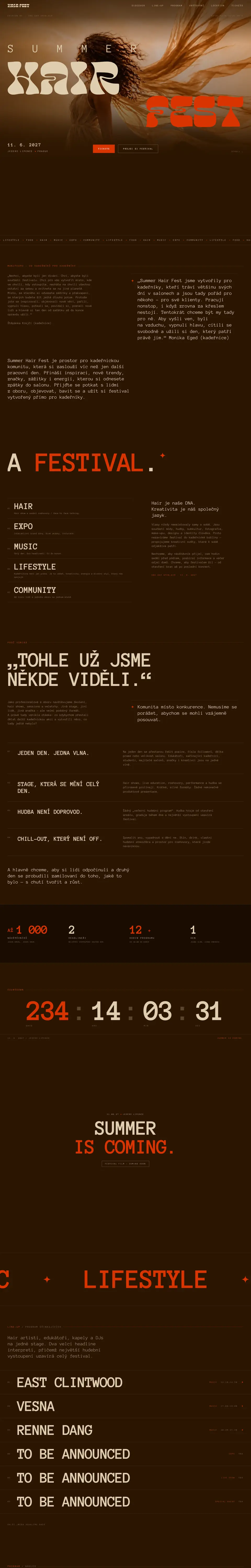 Náhled webu Summer Hair Fest